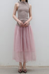Marc Le Bihan Silk Shrink Turtleneck Top 26957 Series MLB-26957 E23-GKMG ROSE ANCIEN Dried Rose 26957 E23